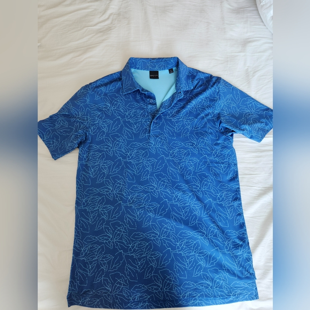 Dunning Golf Shirt Leaf Print NWOT